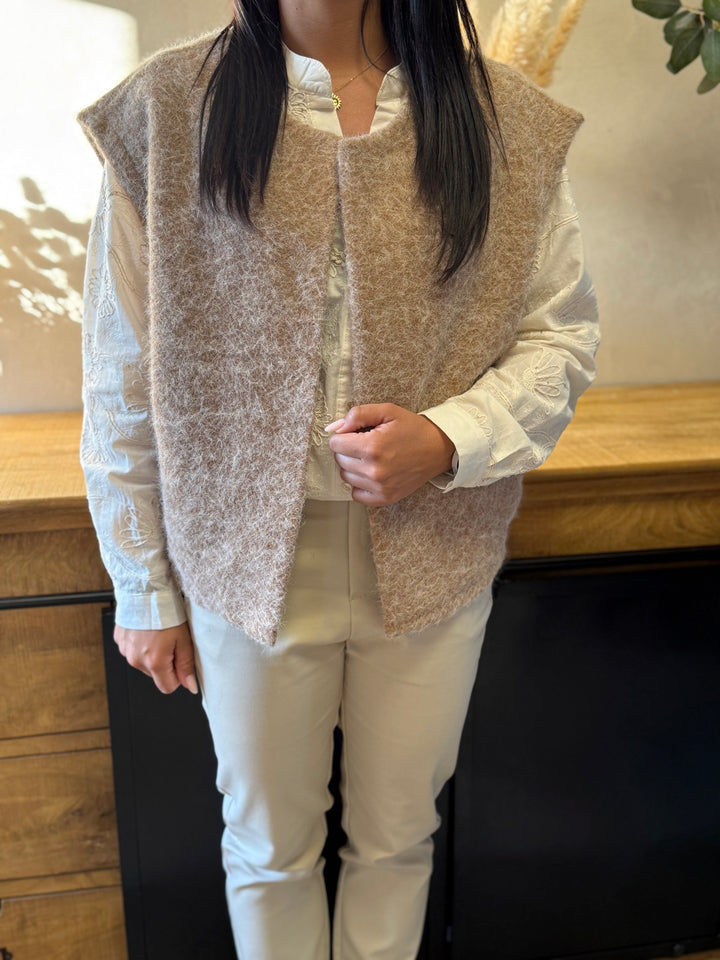 Gilet sans manches Gaston taupe