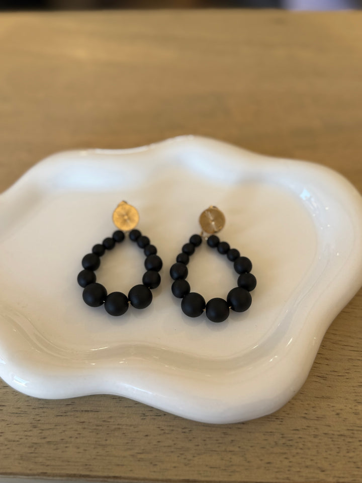 Boucles d’oreilles noir mat