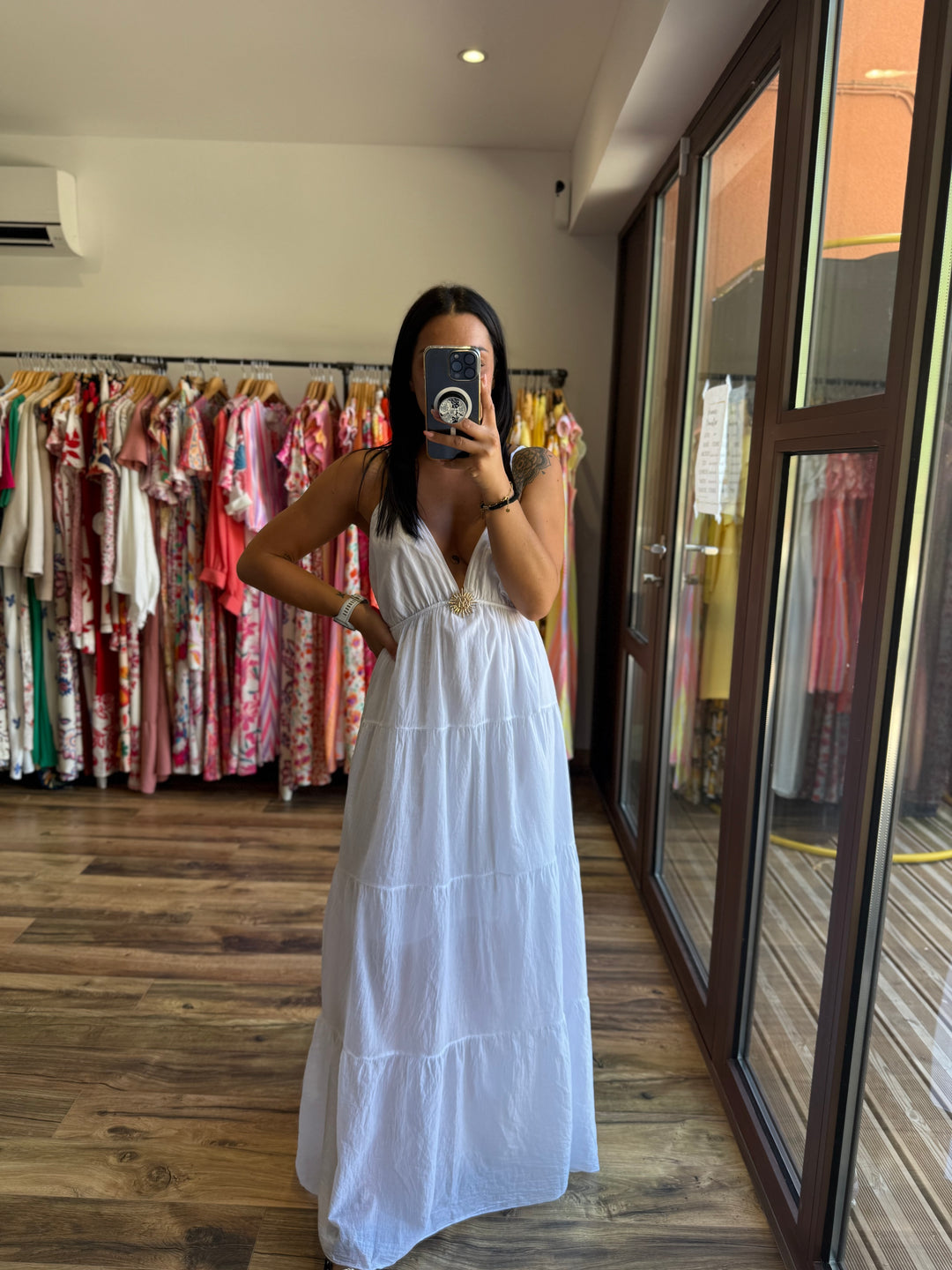 Robe longue Graciella blanche