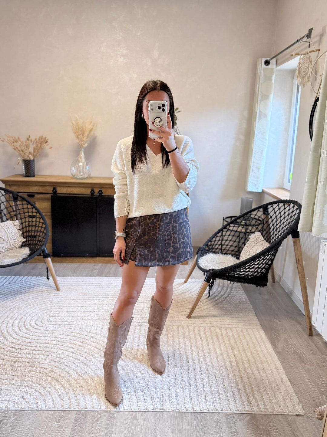 Jupe short Rix léopard