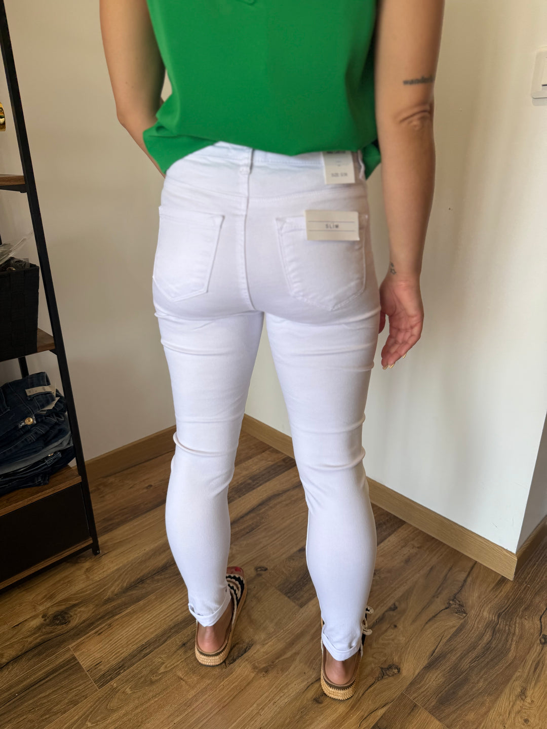 Jean blanc fin