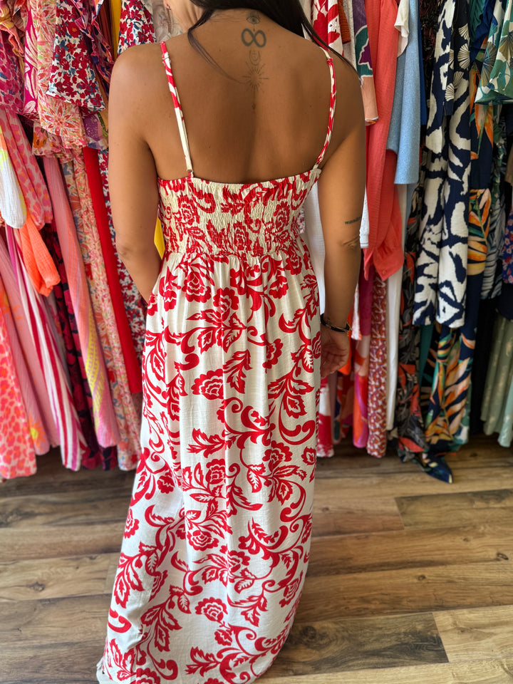 Robe longue Etienne rouge