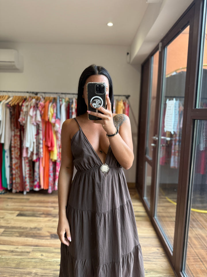 Robe longue graciella chocolat