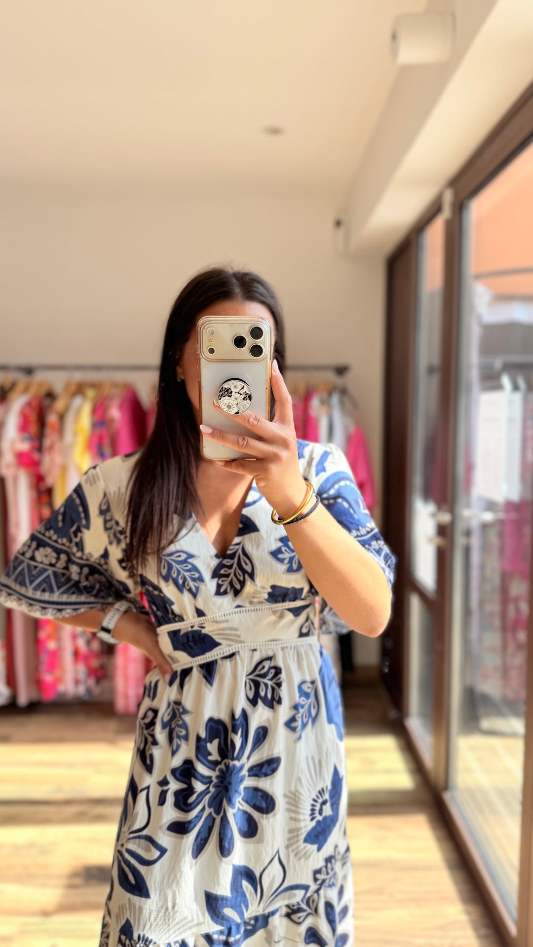 Robe longue Coline CURVY Marine