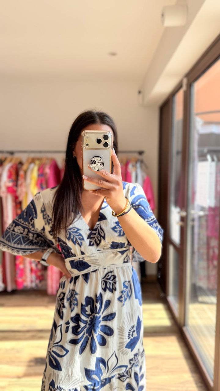 Robe longue Coline CURVY Marine