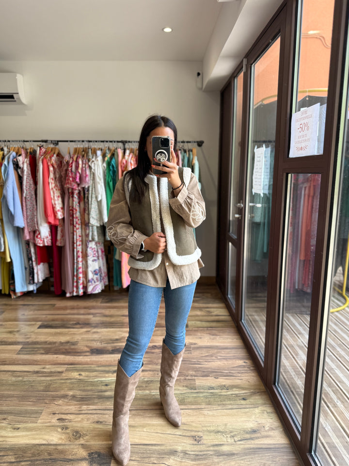 Gilet sans manches kaki