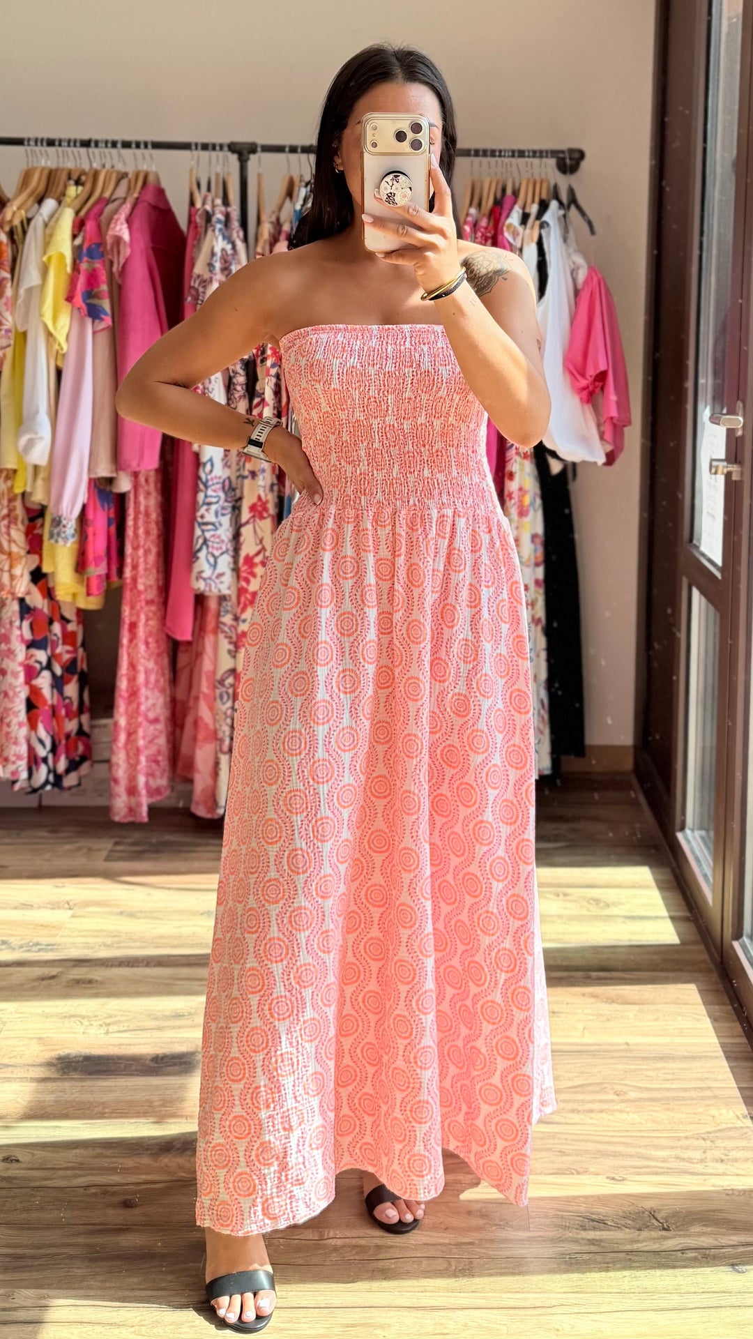 Robe longue Dory rose