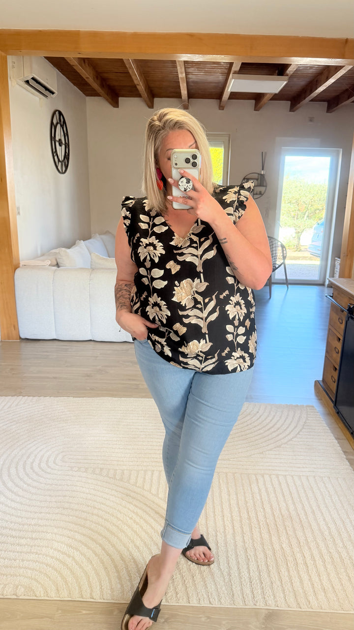 Blouse Flora noir