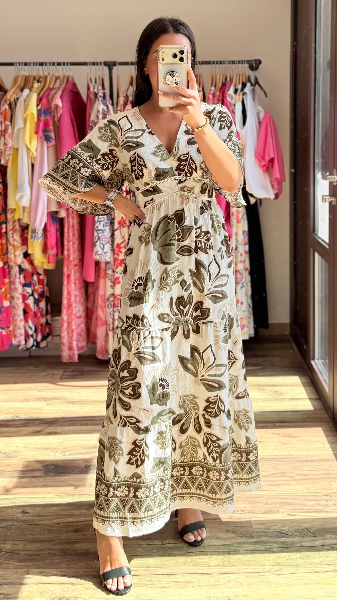 Robe longue Coline CURVY Kaki