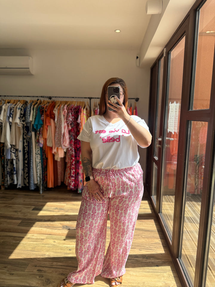 Teeshirt la vie est belle fuchsia CURVY