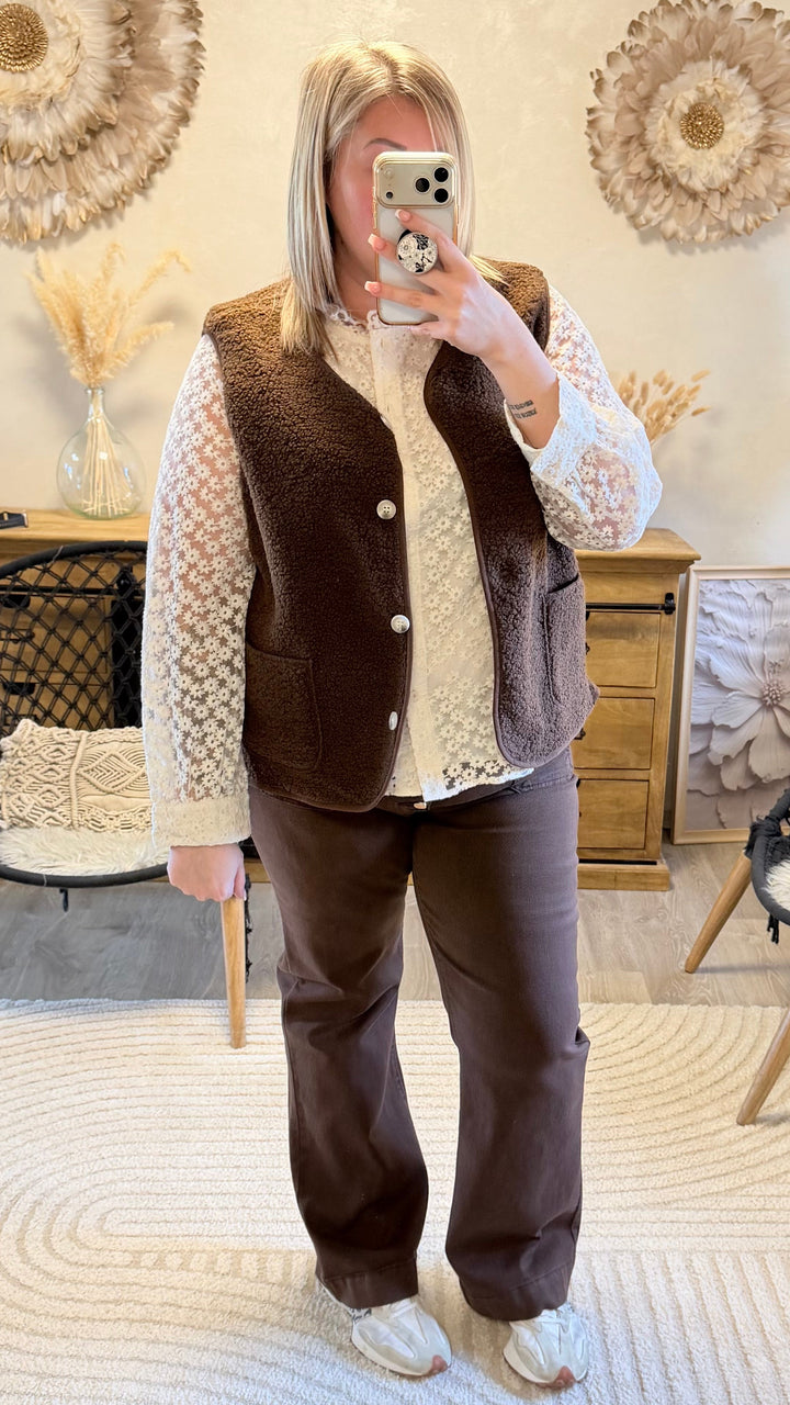 Gilet Charly chocolat CURVY