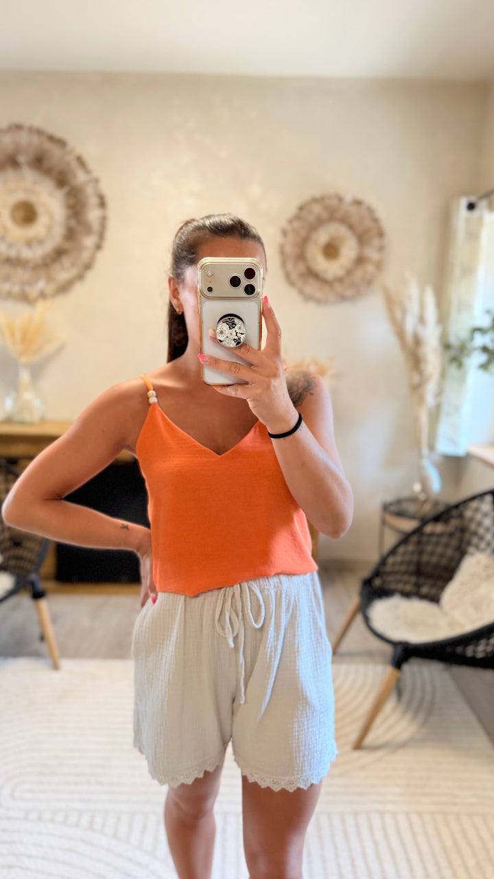 Top perle orange