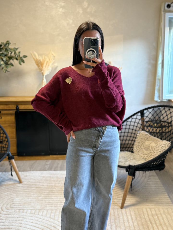 Pull Veronica bordeaux
