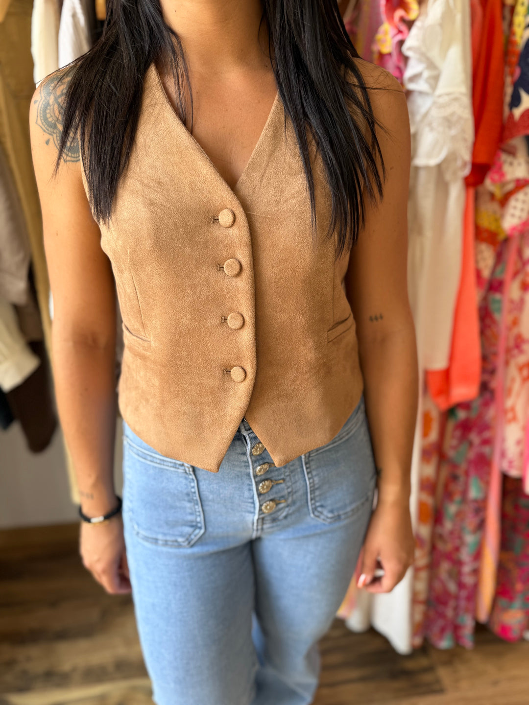 Gilet sans manches suédine