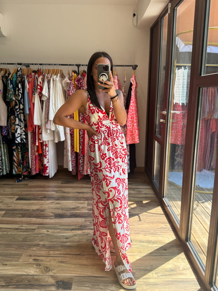 Robe longue Etienne rouge