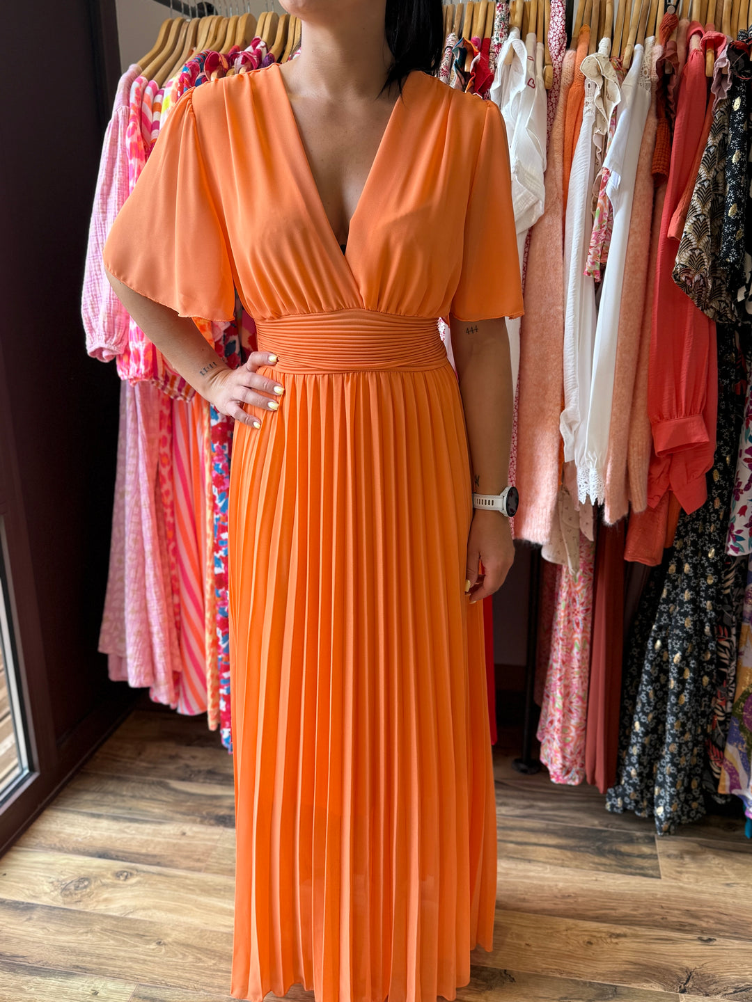 Robe longue Aglaé orange