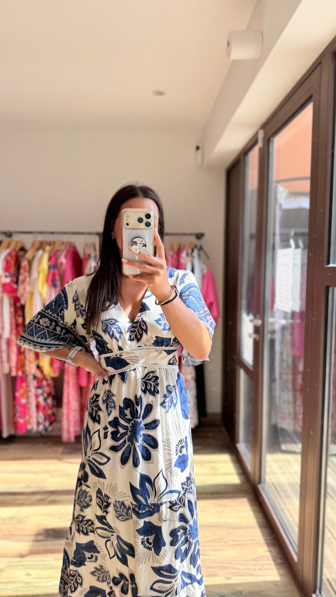 Robe longue Coline CURVY Marine
