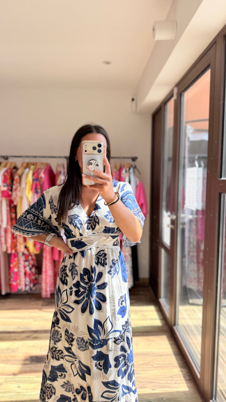 Robe longue Coline CURVY Marine
