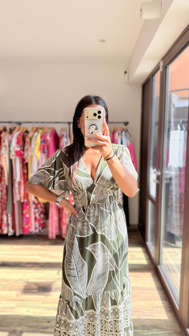 Robe longue Julya CURVY Kaki