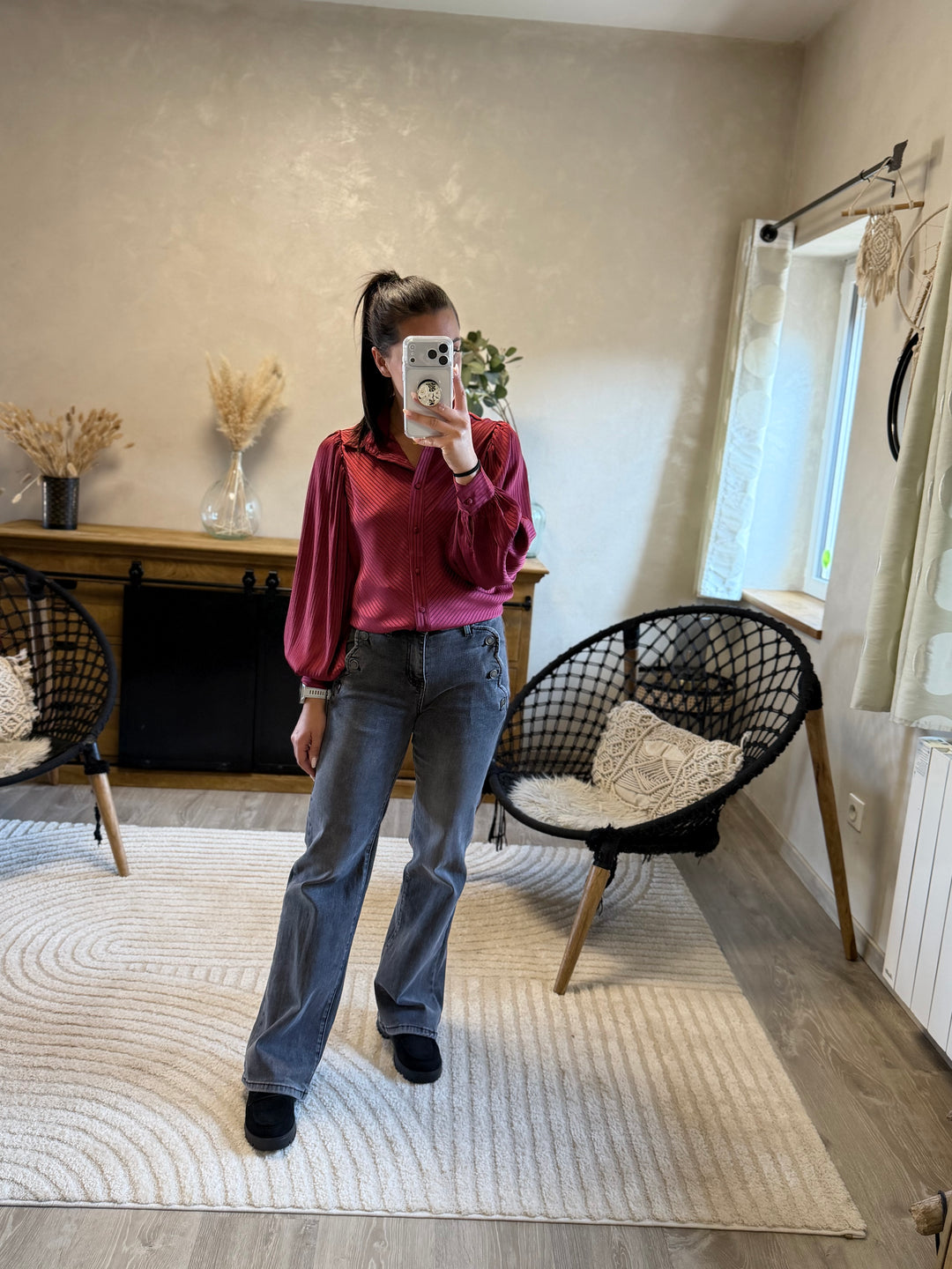 Chemise Lola bordeaux