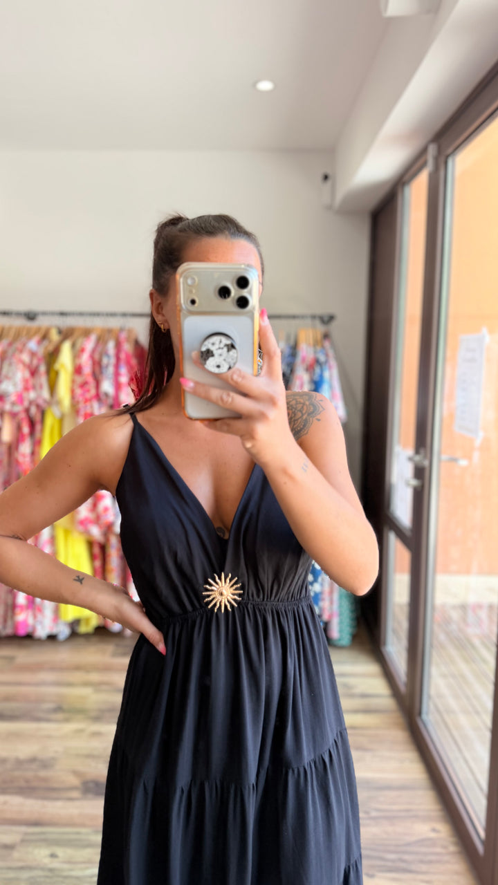 Robe longue Soleil noir CURVY