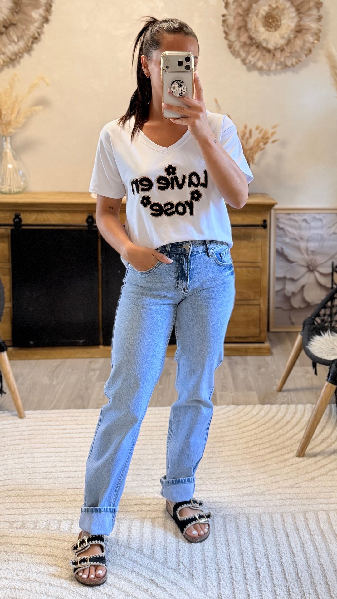 Teeshirt la vie en rose Noir