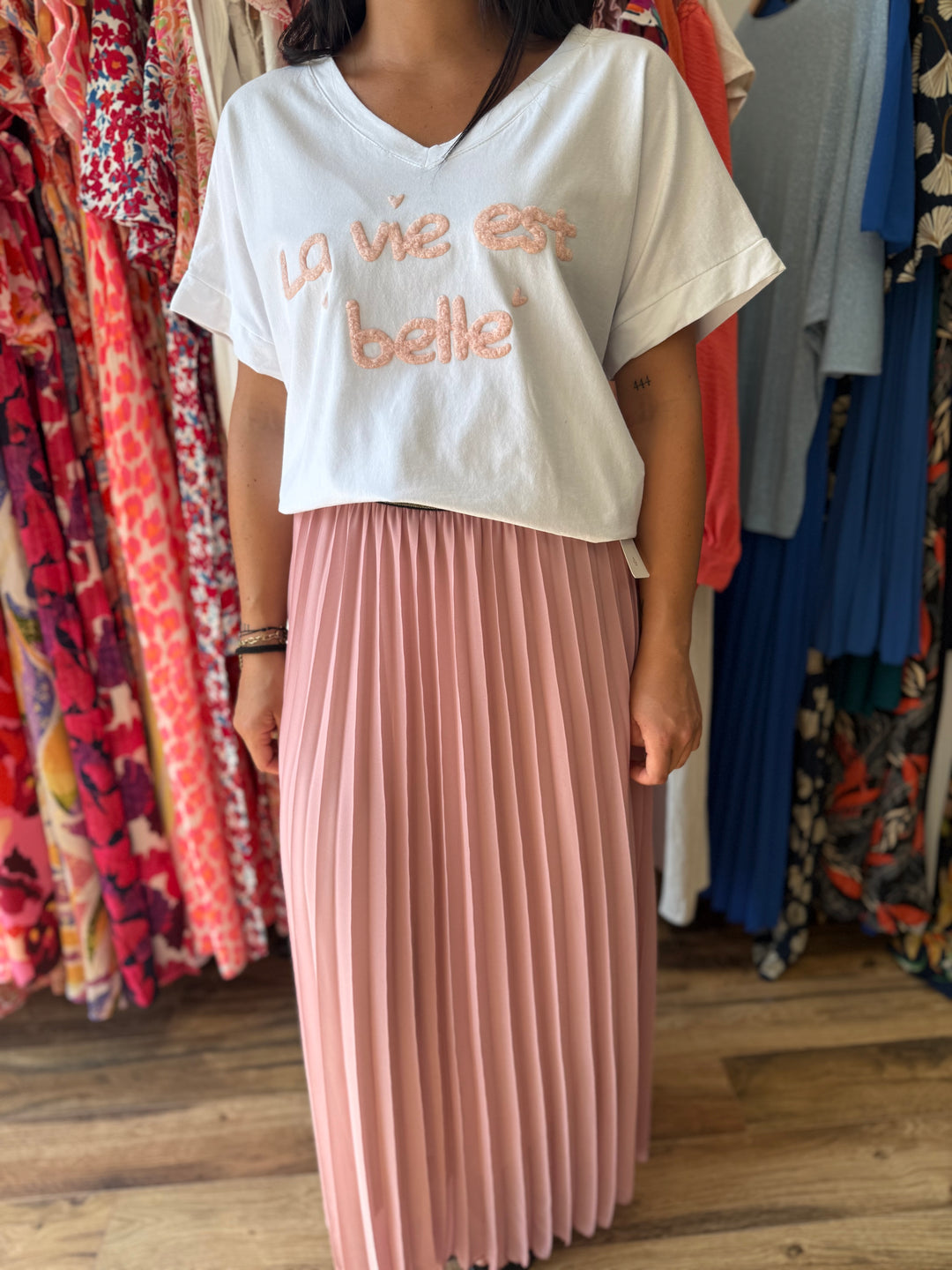 Teeshirt la vie est belle rose