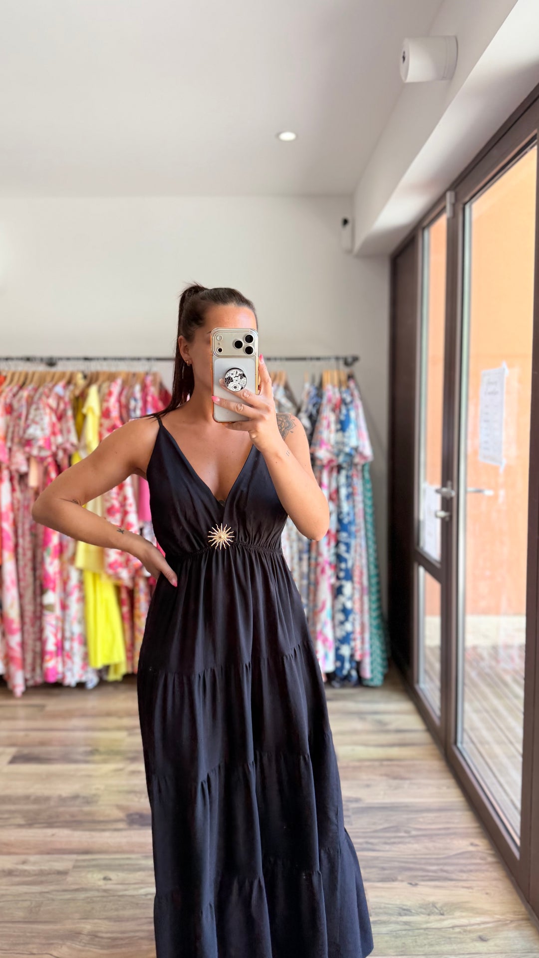 Robe longue Soleil noir CURVY