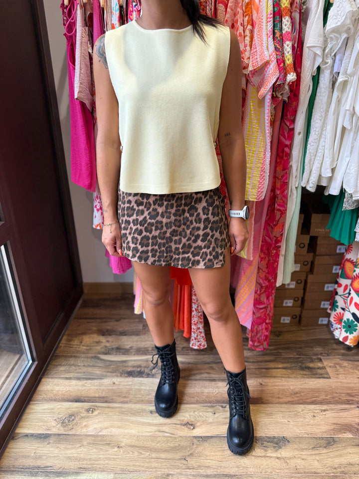 Jupe short léopard