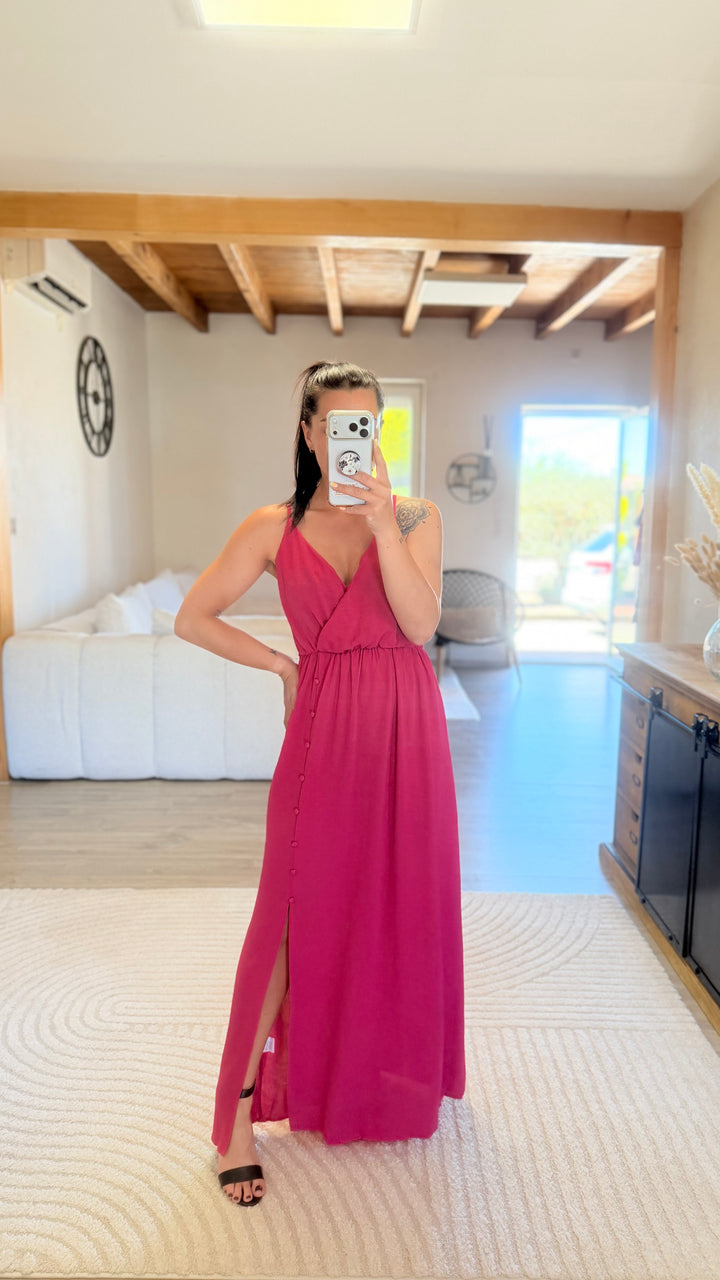 Robe longue Amanda rose