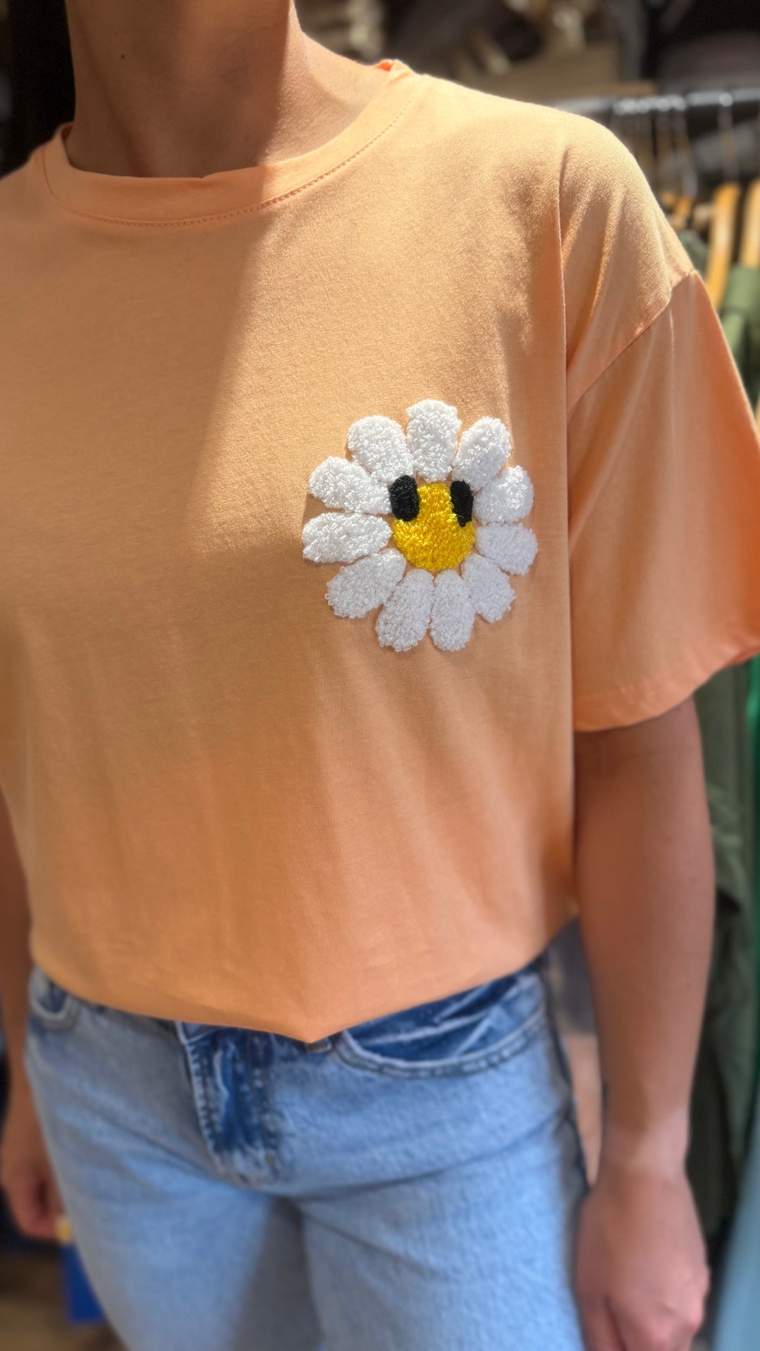 Teeshirt fleur orange