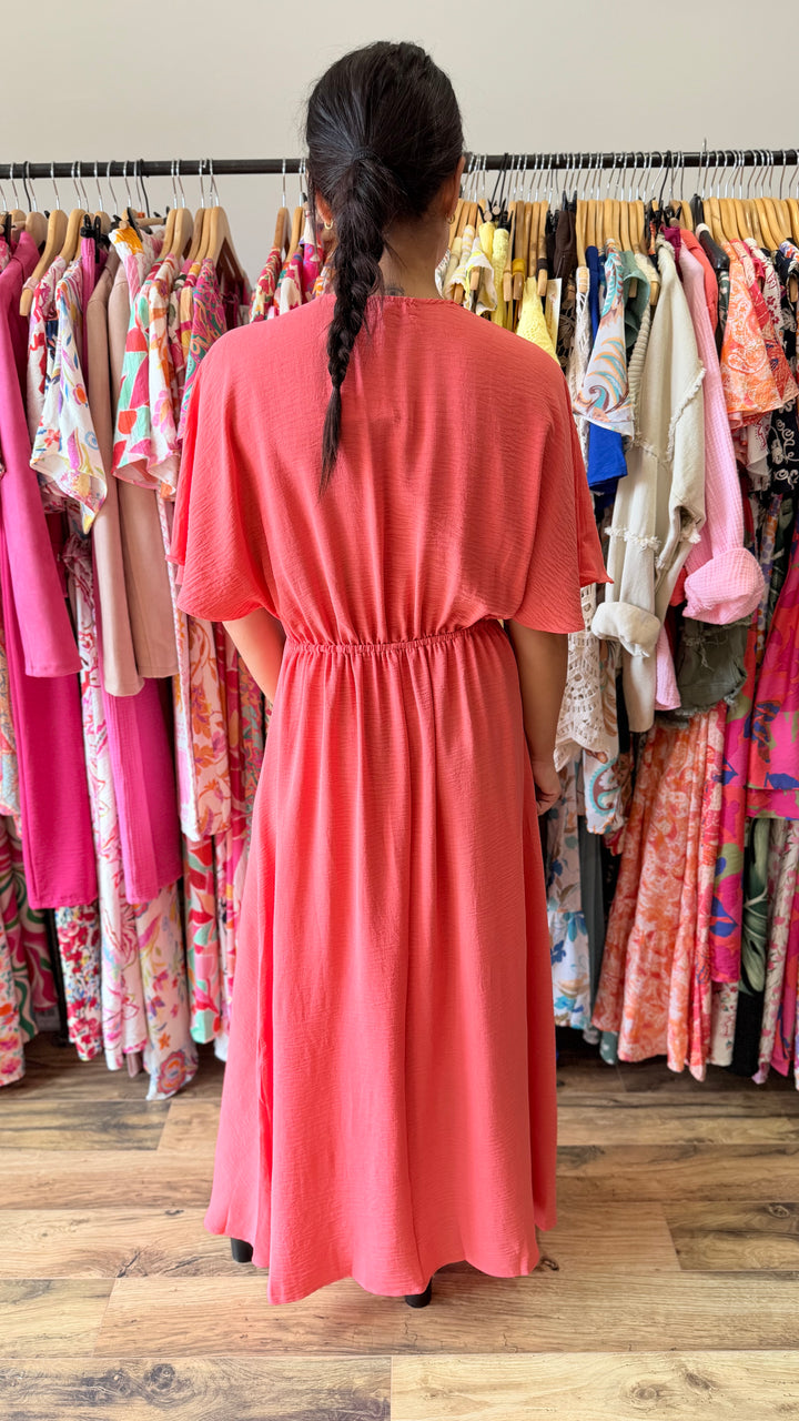 Robe longue Jehan corail