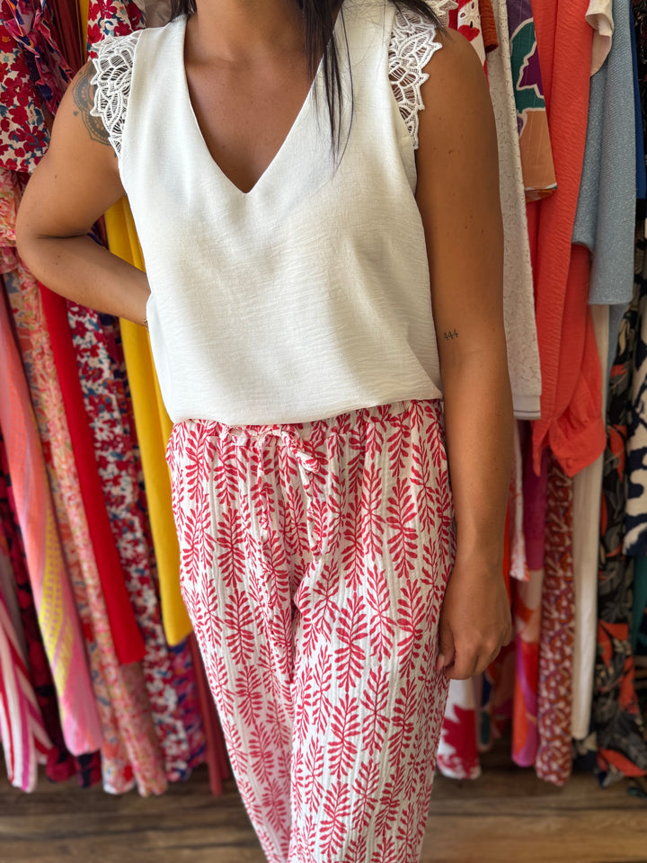 Pantalon Oria rouge CURVY