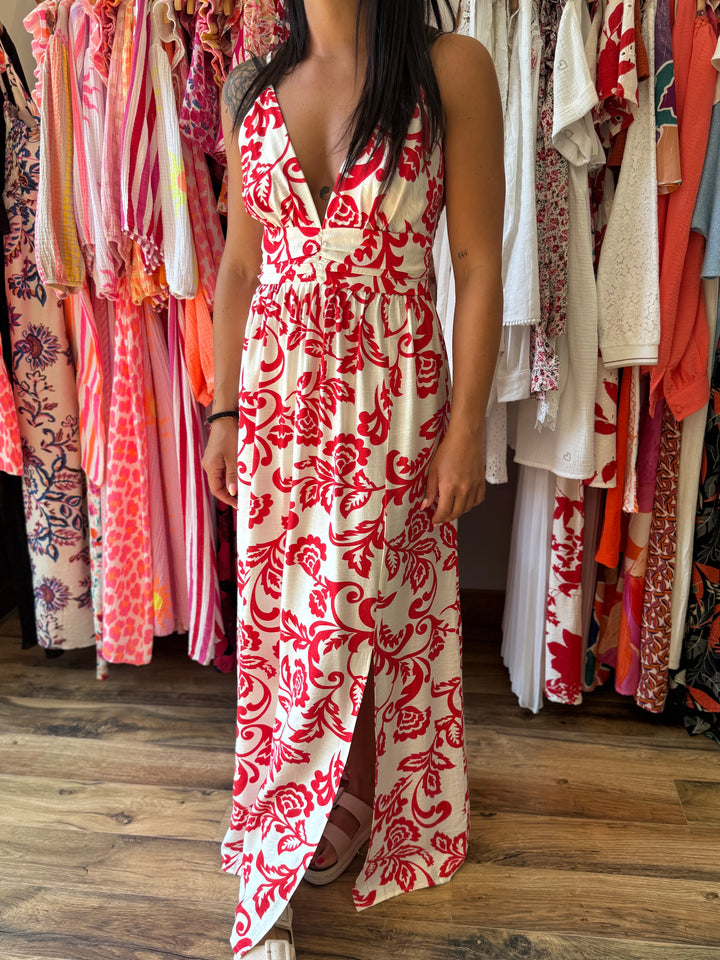 Robe longue Etienne rouge