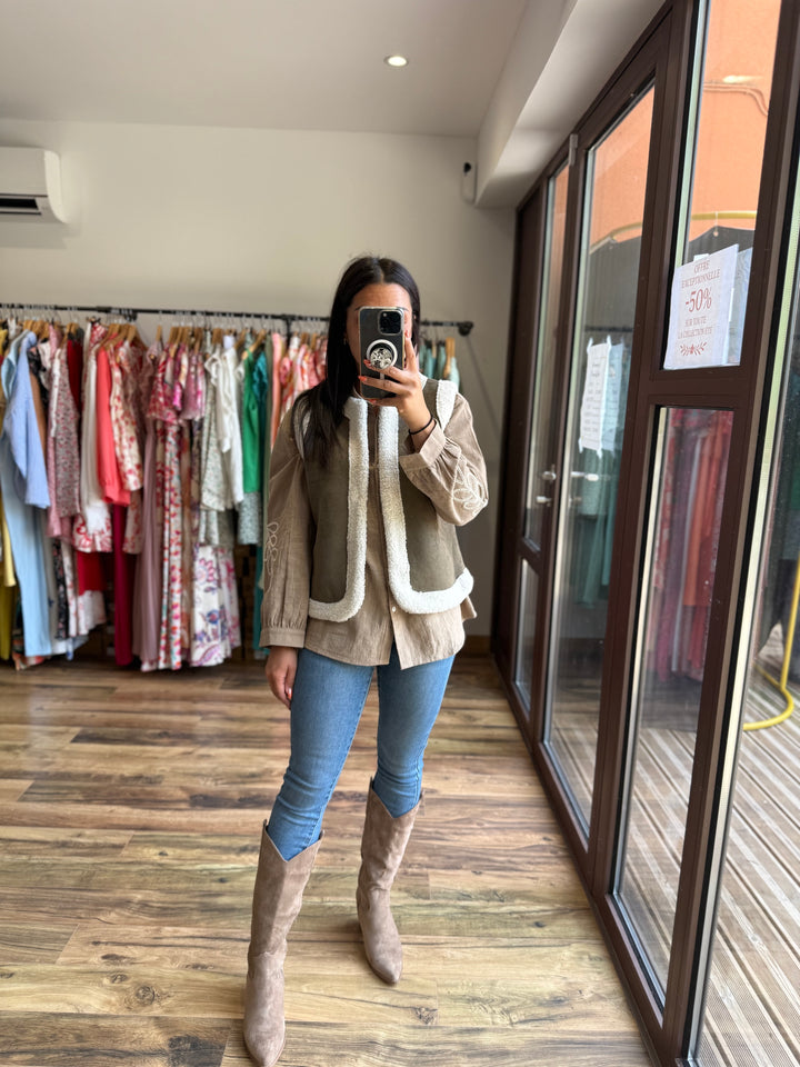 Gilet sans manches kaki