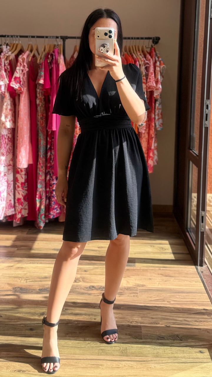 Robe courte Anail noir CURVY (PRÉCOMMANDE EXPÉDITION 28/05)