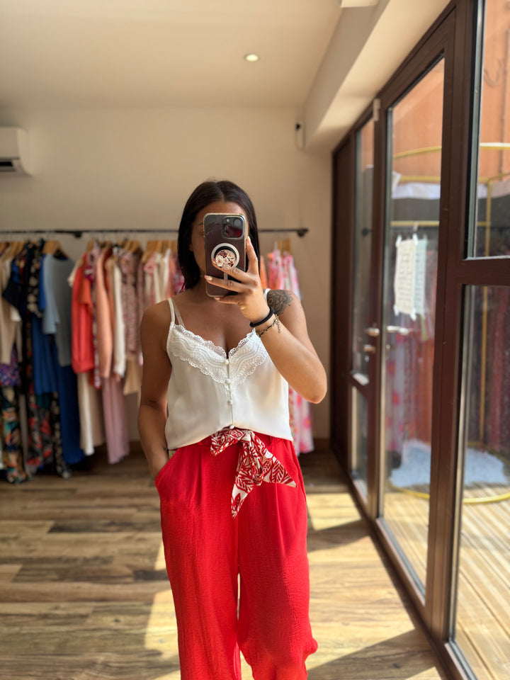 Pantalon Eliam rouge