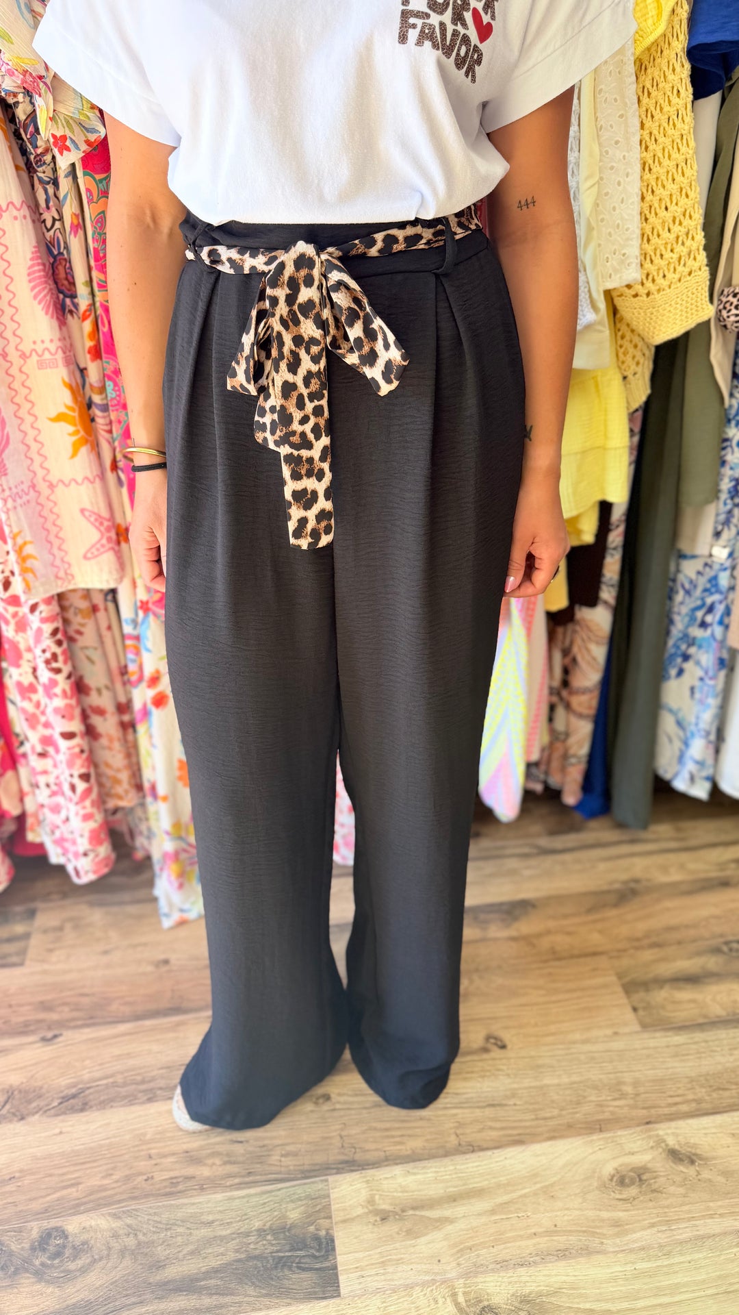 Pantalon Candice noir léopard