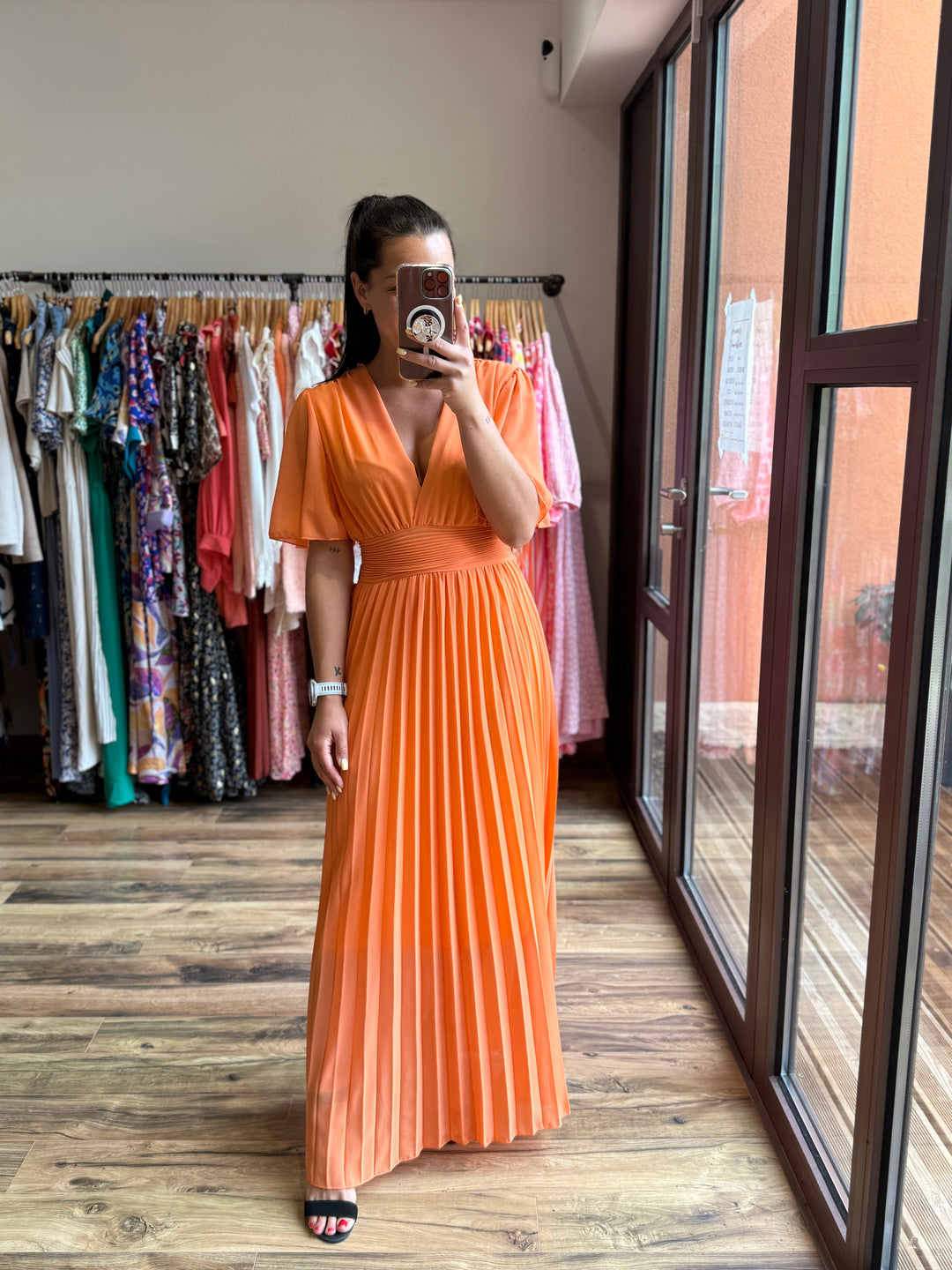 Robe longue Aglaé orange