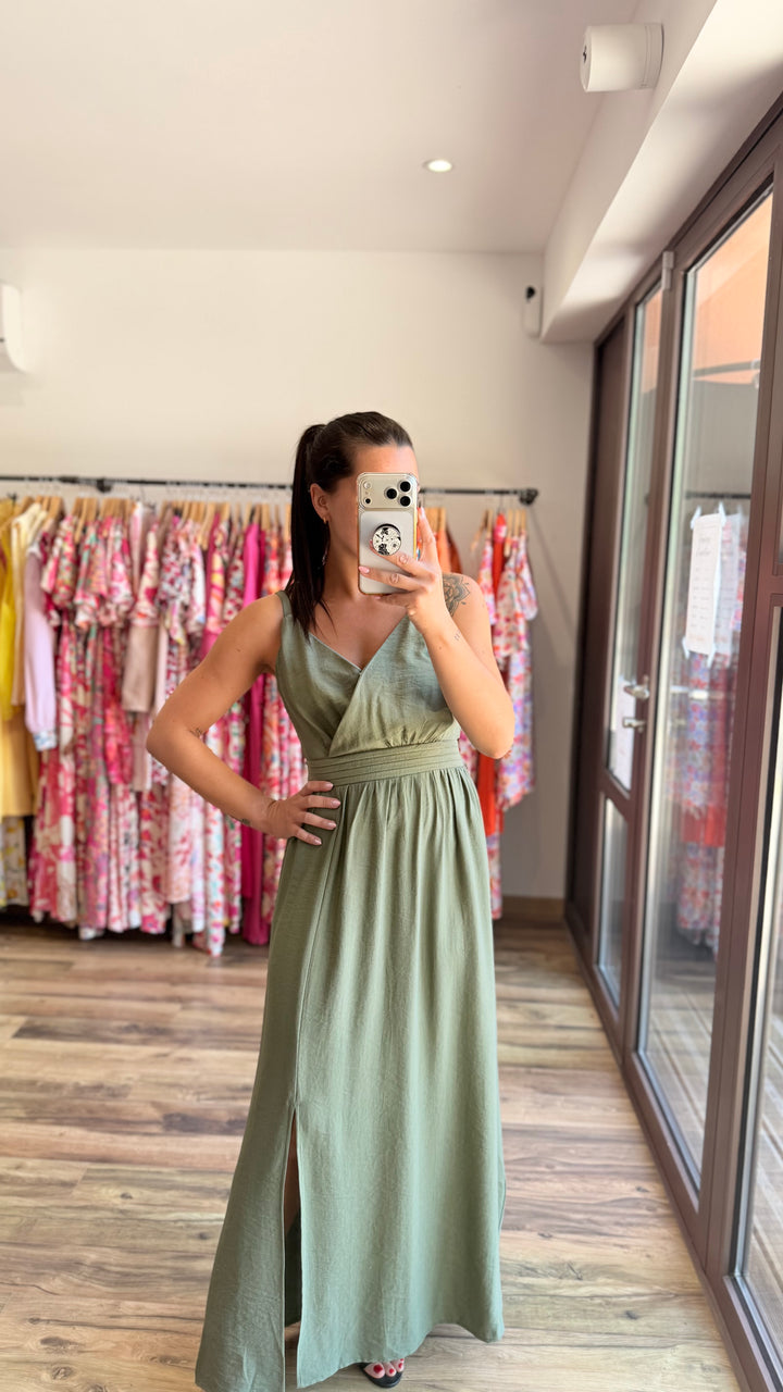 Robe longue Molly kaki