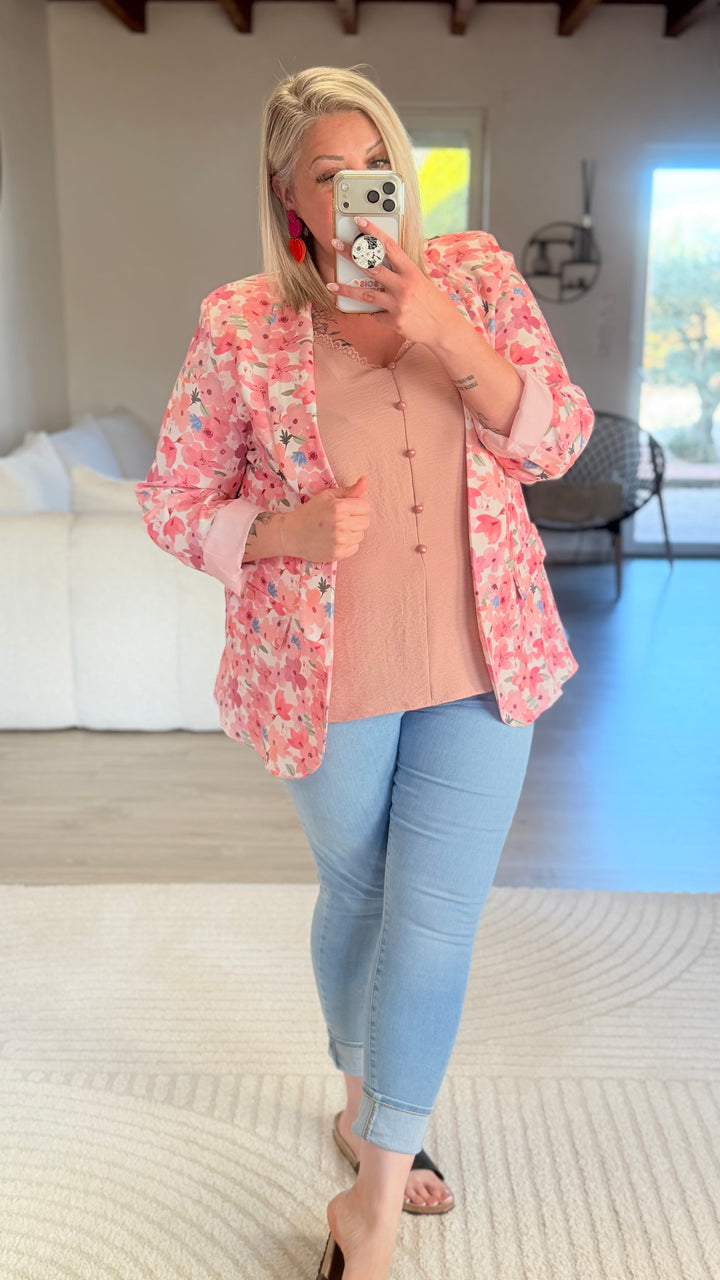 Top Hosa rose poudré CURVY