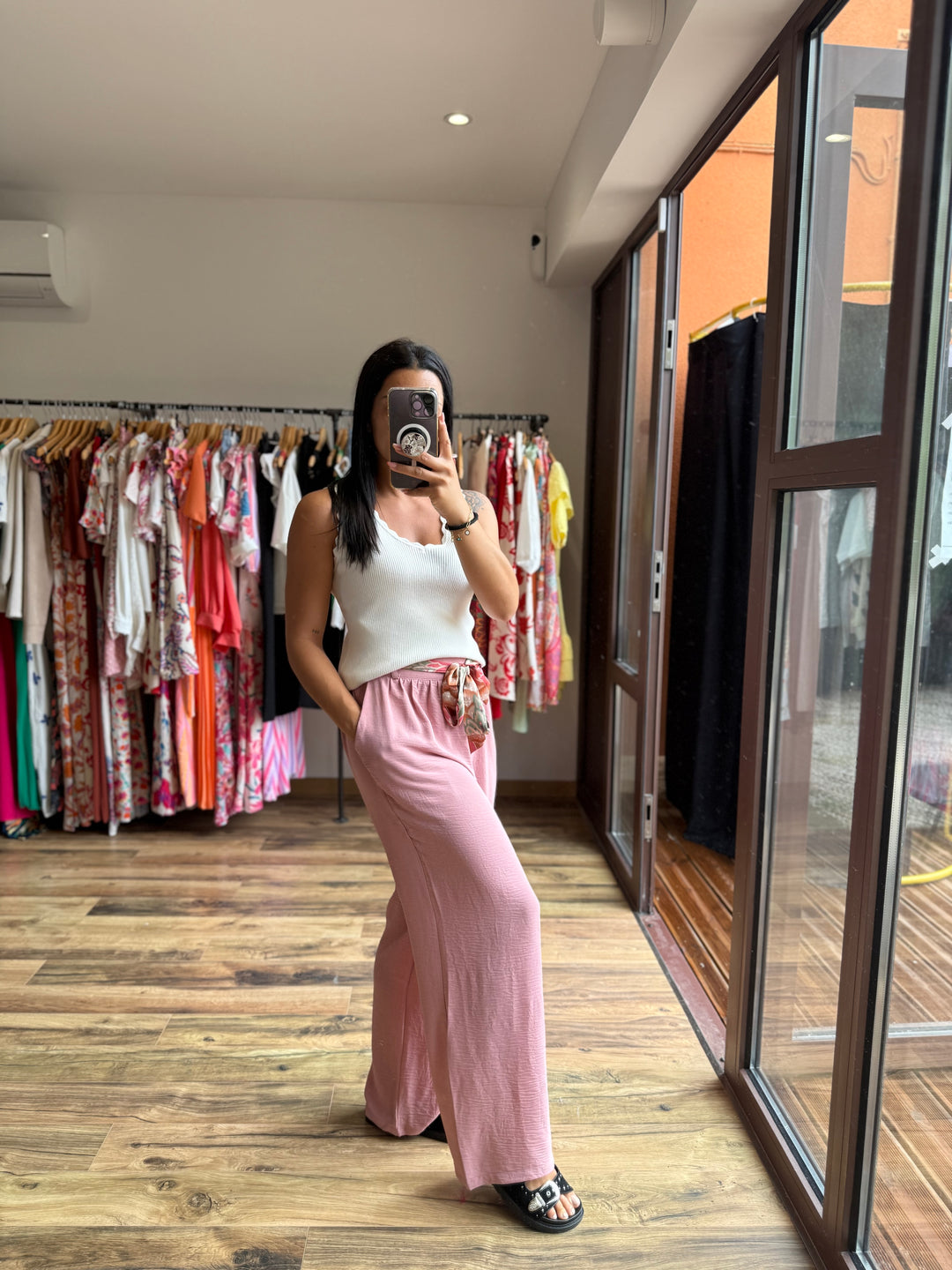 Pantalon Julie rose CURVY