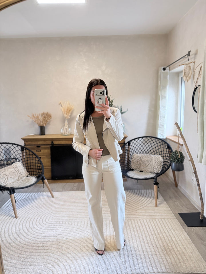Veste suédine beige