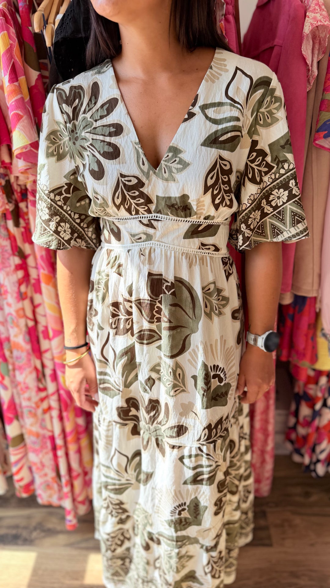 Robe longue Coline CURVY Kaki