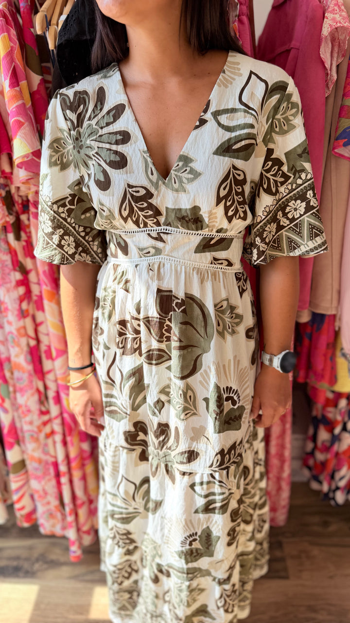 Robe longue Coline CURVY Kaki