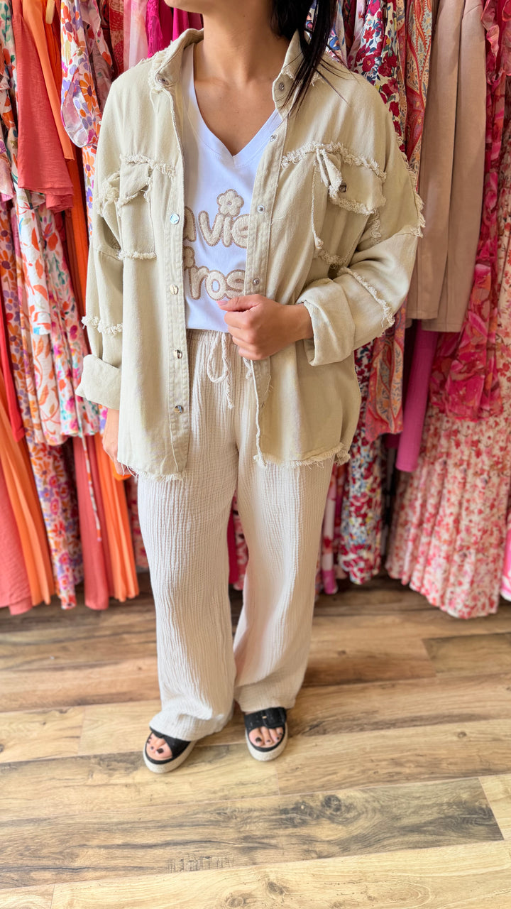 Veste jean Aloyse beige
