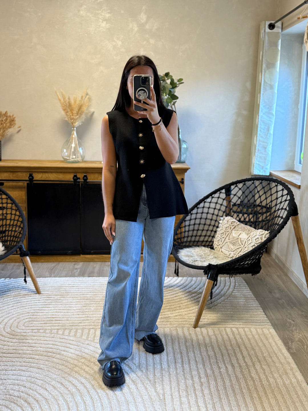 Pull sans manches Sady noir