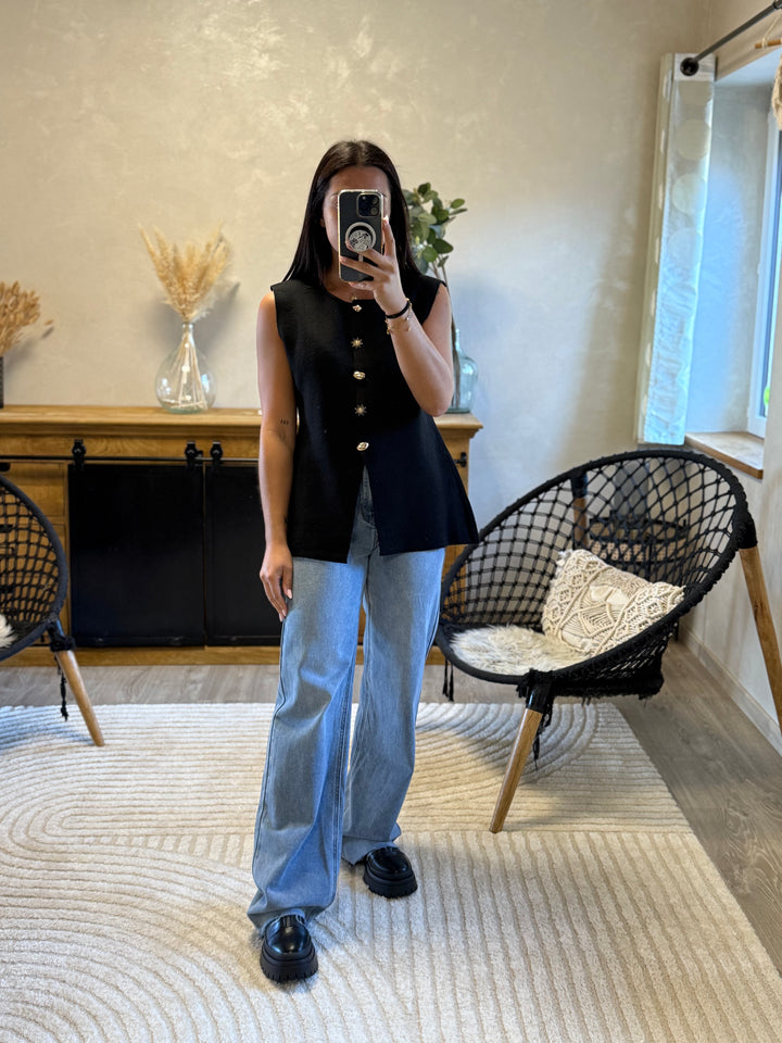 Pull sans manches Sady noir