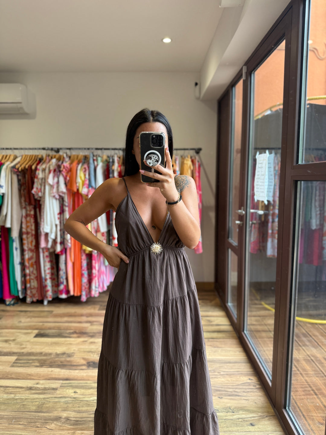 Robe longue graciella chocolat