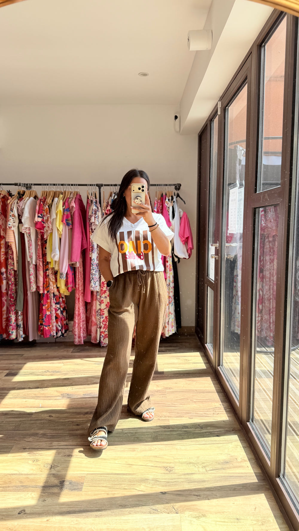 Pantalon gaze de coton Chocolat CURVY